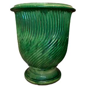 LARGE GREEN GLAZED POT